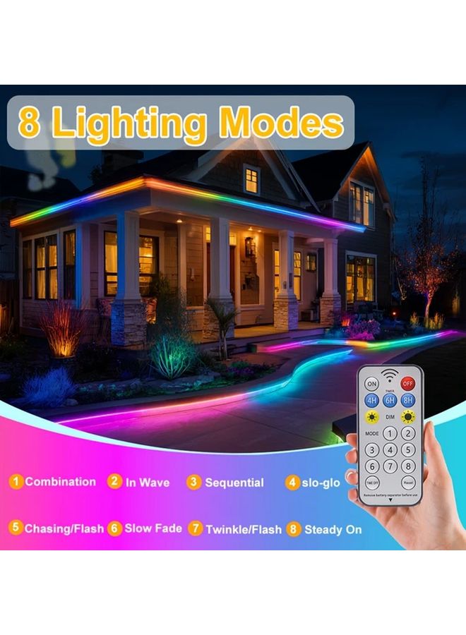 شريط ضوء LED الشمسي المرن 393 7 بوصة أضواء ملونة لتزيين الحدائق الخارجية - Image 4